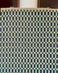 Checked Floor Mat: Aqua / Indigo