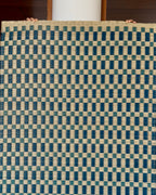 Checked Floor Mat: Aqua / Indigo