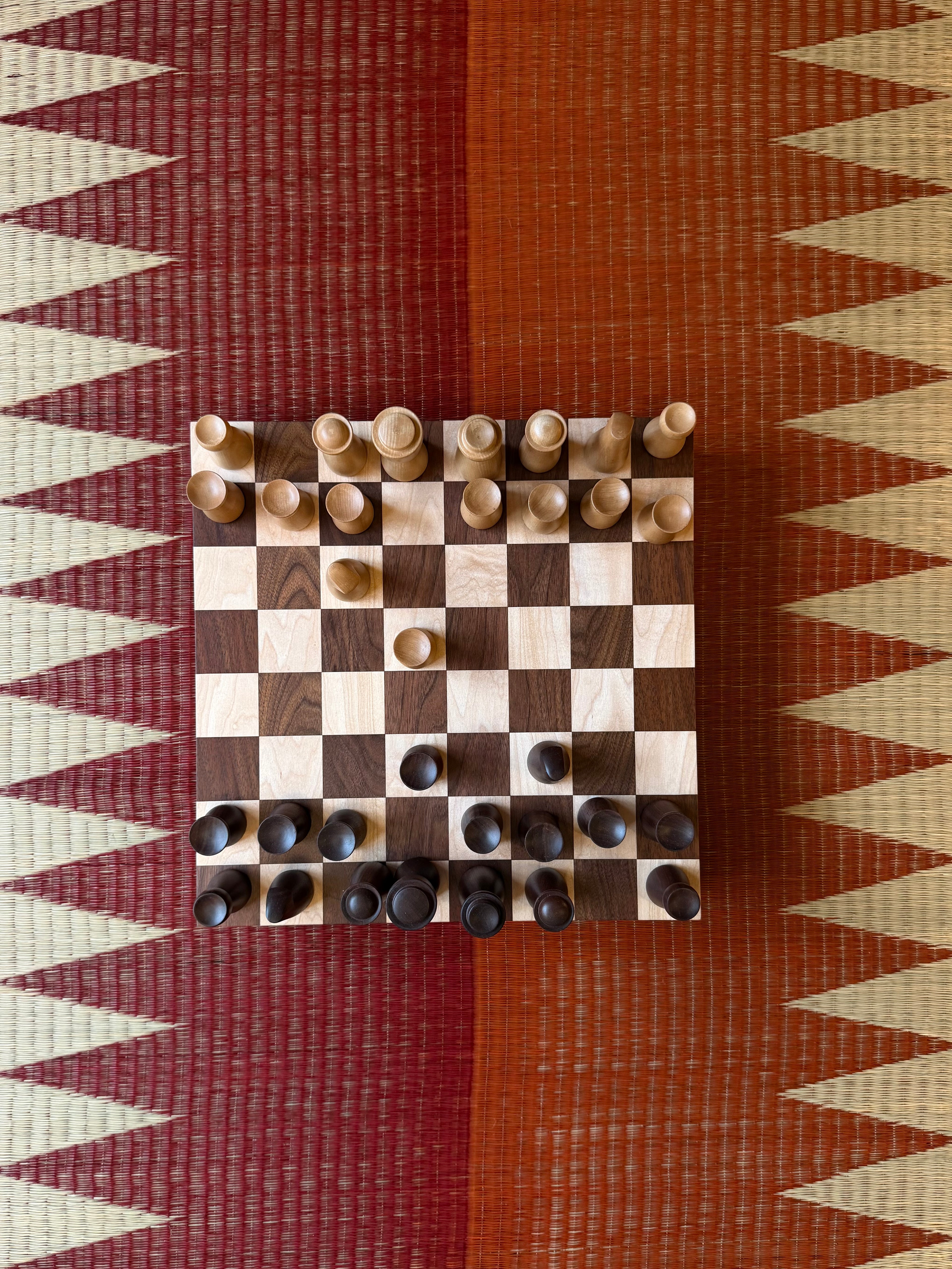 Chevron Floor Mat: Red / Orange