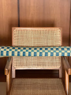 Checked Floor Mat: Aqua / Indigo