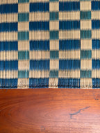 Checked Floor Mat: Aqua / Indigo