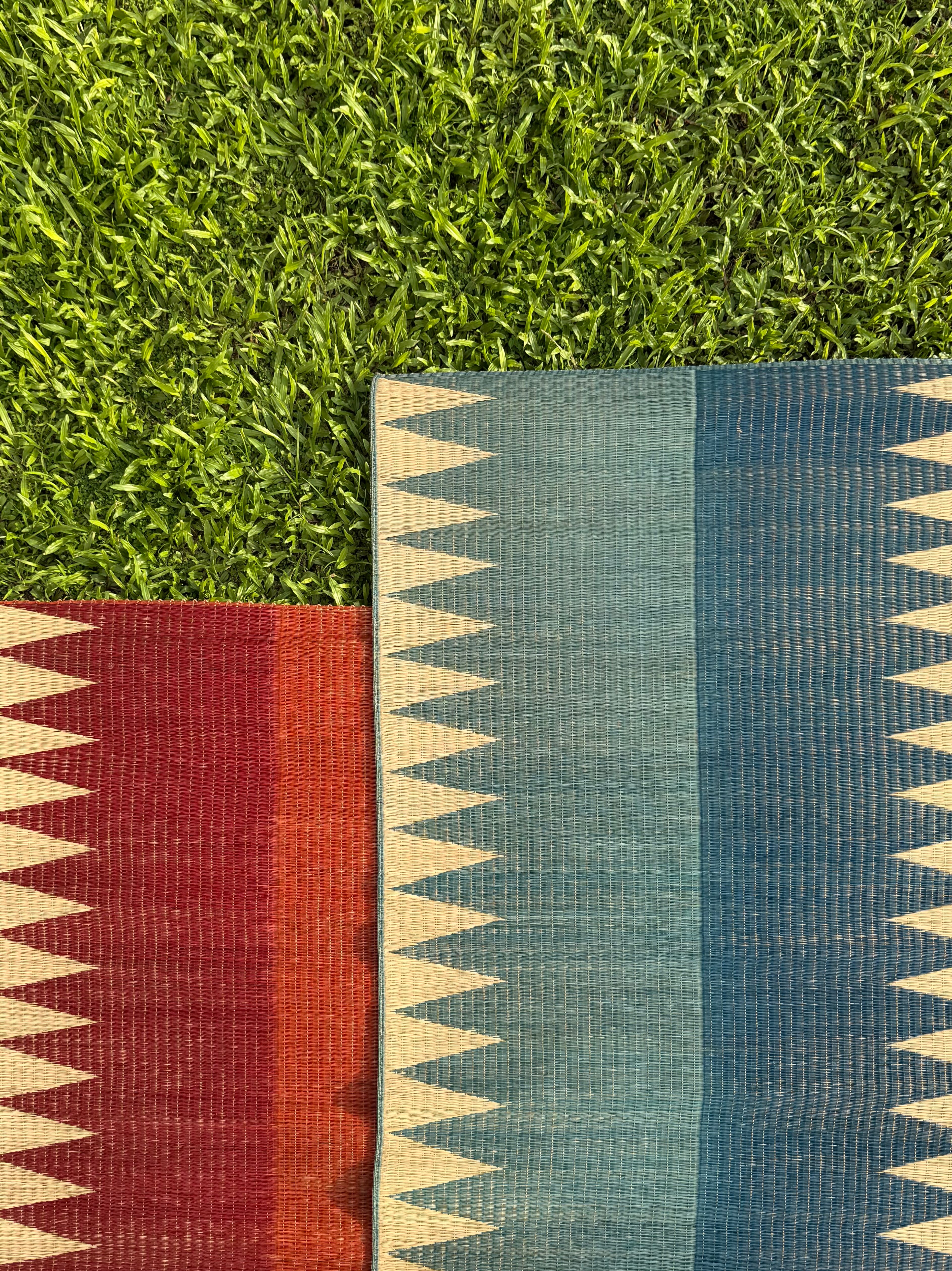 Chevron Floor Mat: Aqua / Indigo