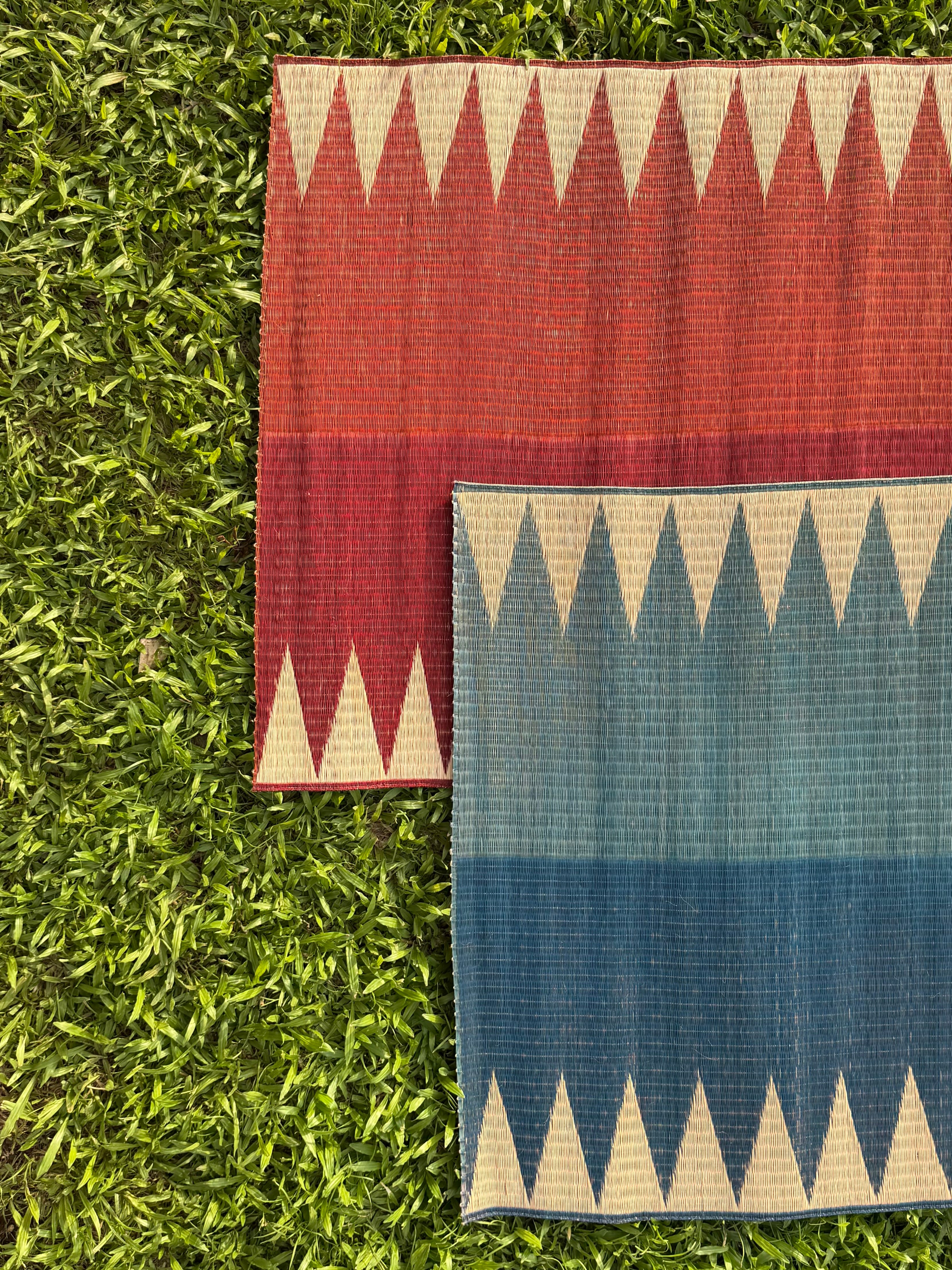 Chevron Floor Mat: Red / Orange