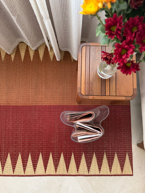 Chevron Floor Mat: Red / Orange