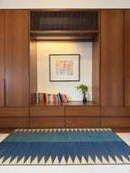 Chevron Floor Mat: Aqua / Indigo