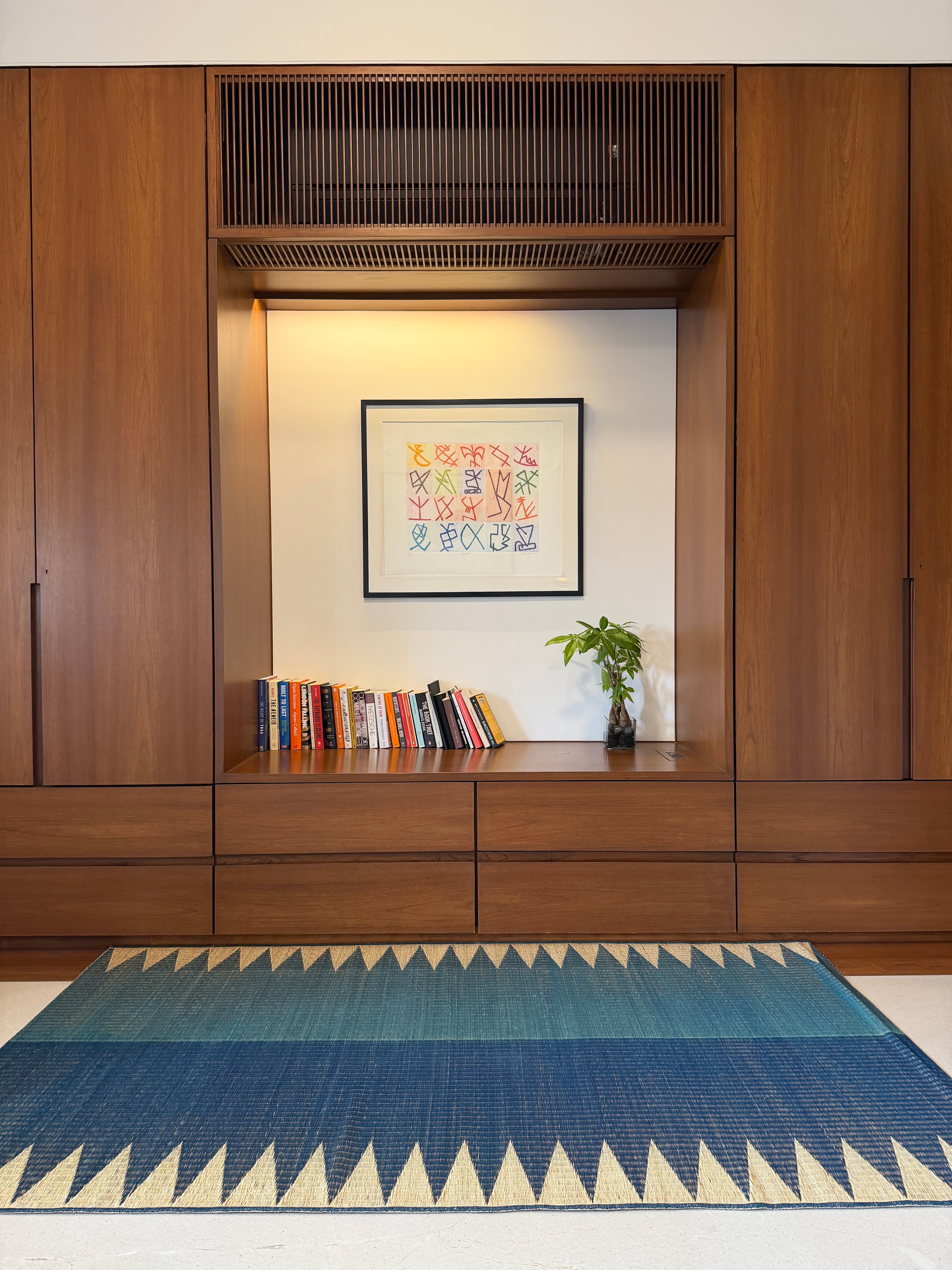 Chevron Floor Mat: Aqua / Indigo