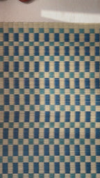 Checked Floor Mat: Aqua / Indigo