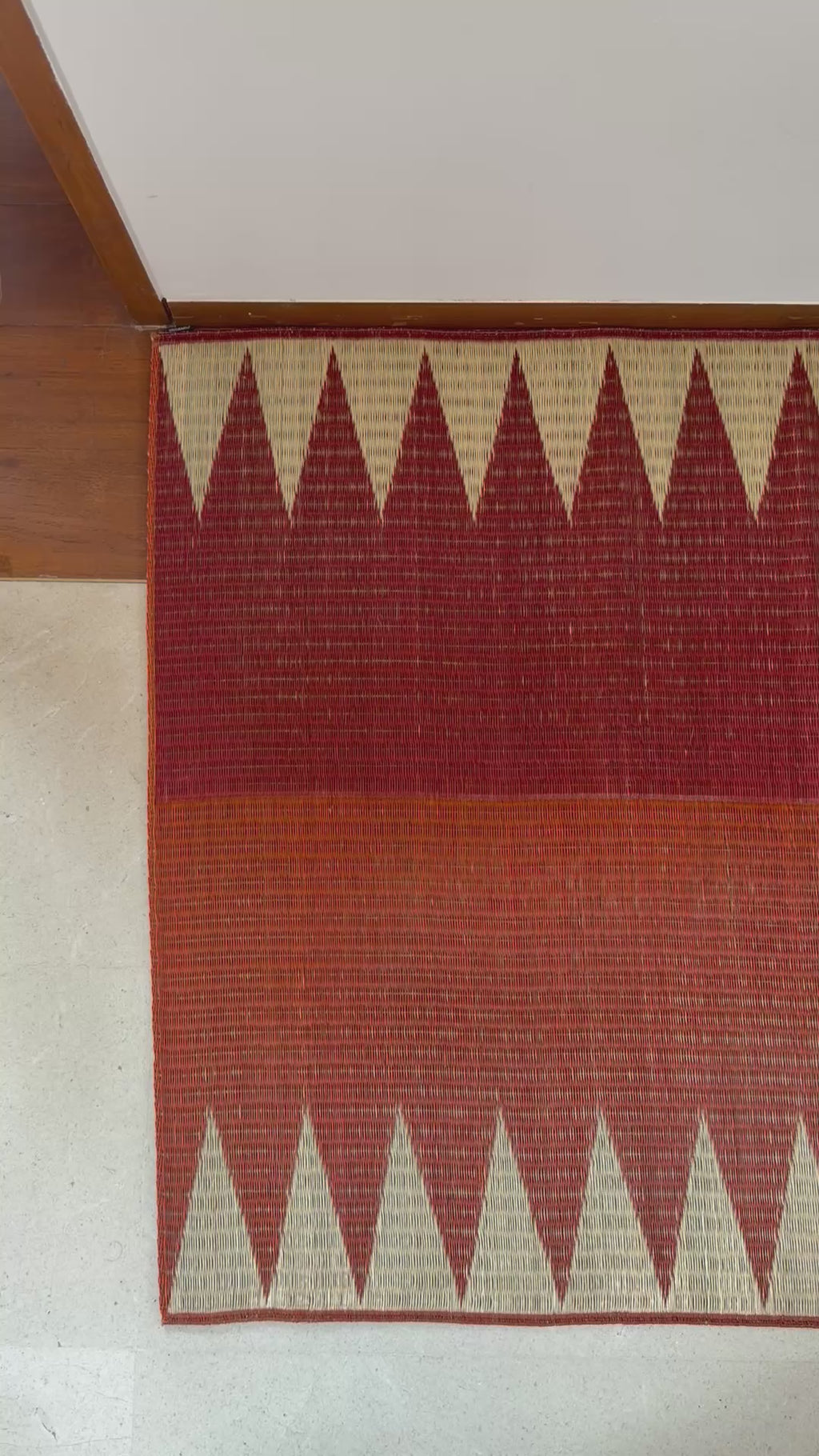 Chevron Floor Mat: Red / Orange